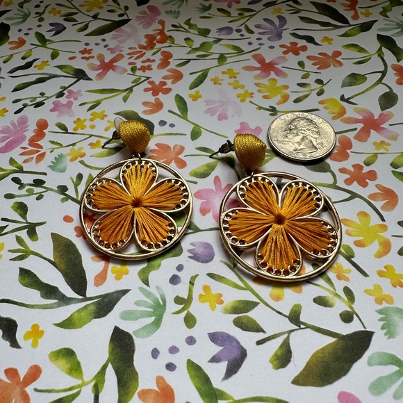 Yellow and Gold Earrings - Picture 3 of 6